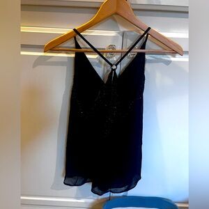 Black camisole with copper beading